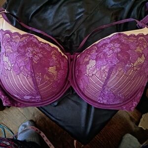 Curvy Couture 40G Purple Lace Underwire Bra
